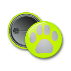 Reflexní připínací odznak - packa žlutá